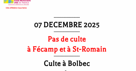 Culte du 7 décembre – Attention!